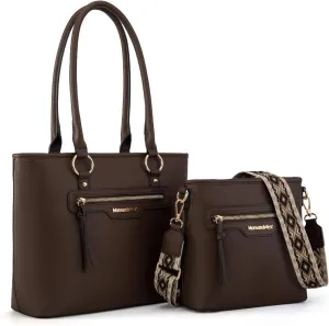 Montana West 2Pcs Handbags Sets for Women Large Tote Bags Cute Crossbody Purses