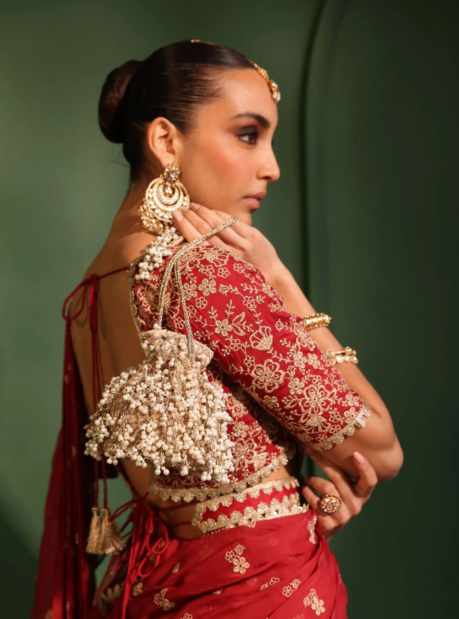 Mulmul Adheera Gold Mini Potli Bag