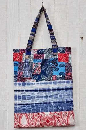 Multi Patchwork Oversized Shopper Bag