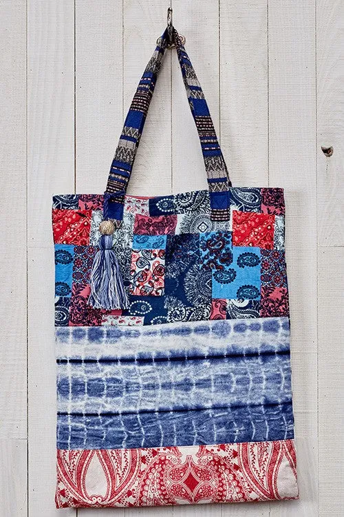 Multi Patchwork Oversized Shopper Bag