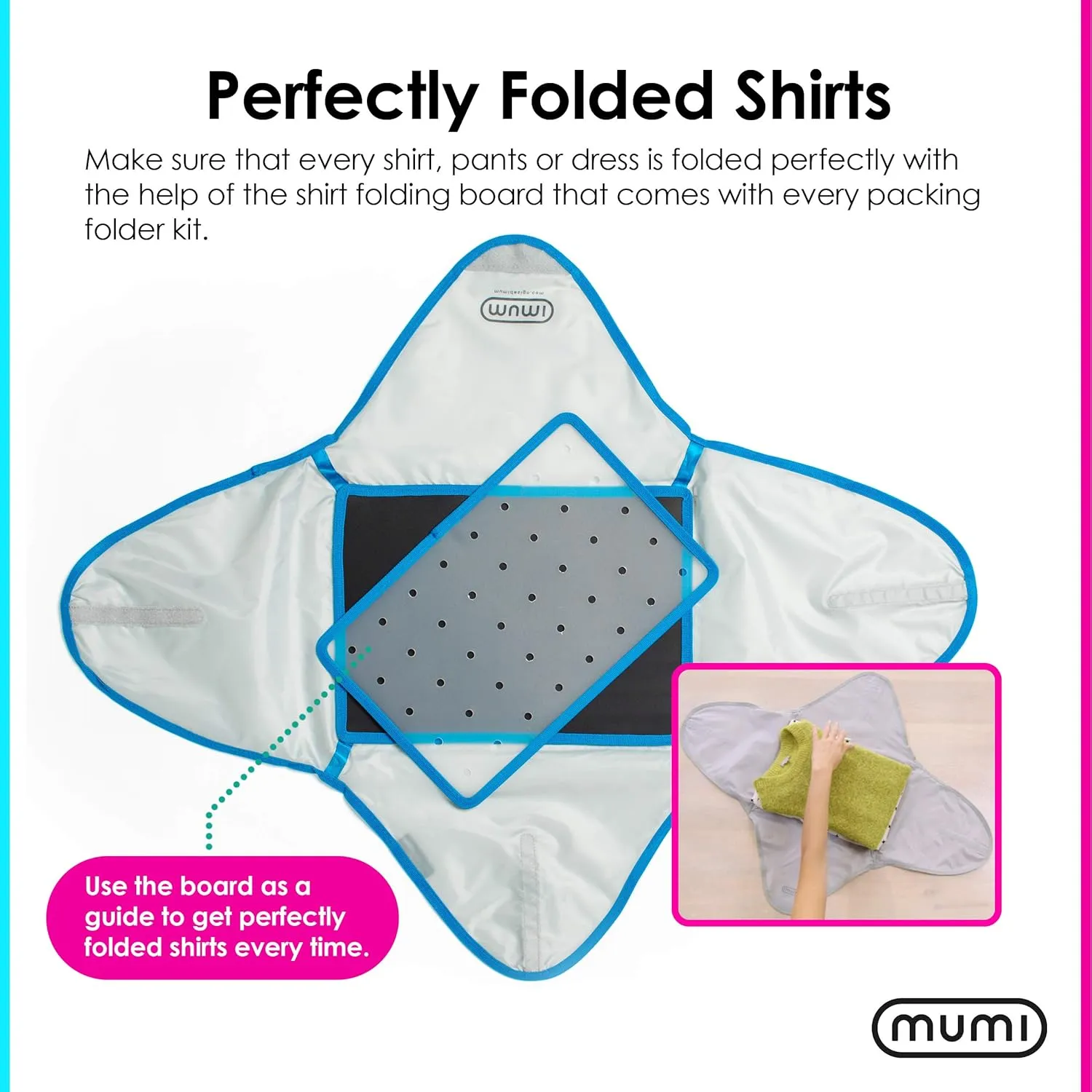 MUMI Design Travel Garment Bag Clothes Folder – 14.5” x 10.5” Packing Bag & Organizer for Luggage | Large-Capacity, Anti-Wrinkle Garment Bags for Travel, Carry-On Suitcases & Clothing Storage (Black)