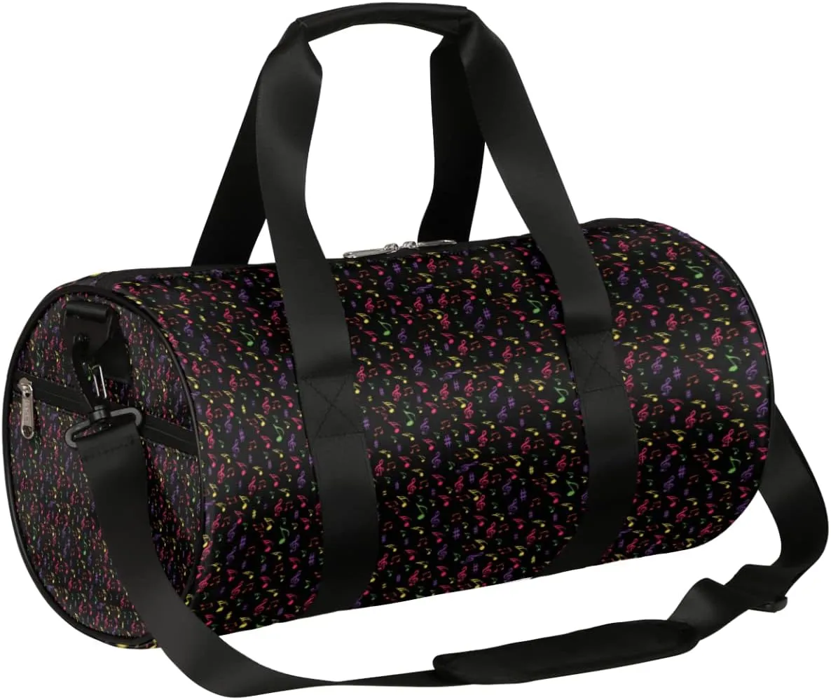 Music Note Colorful Gym Bag Small Gym Duffel Bags for Men Women Overnight Weekender Bag Lightweight Sport Duffle Bag Carry On Gymbag