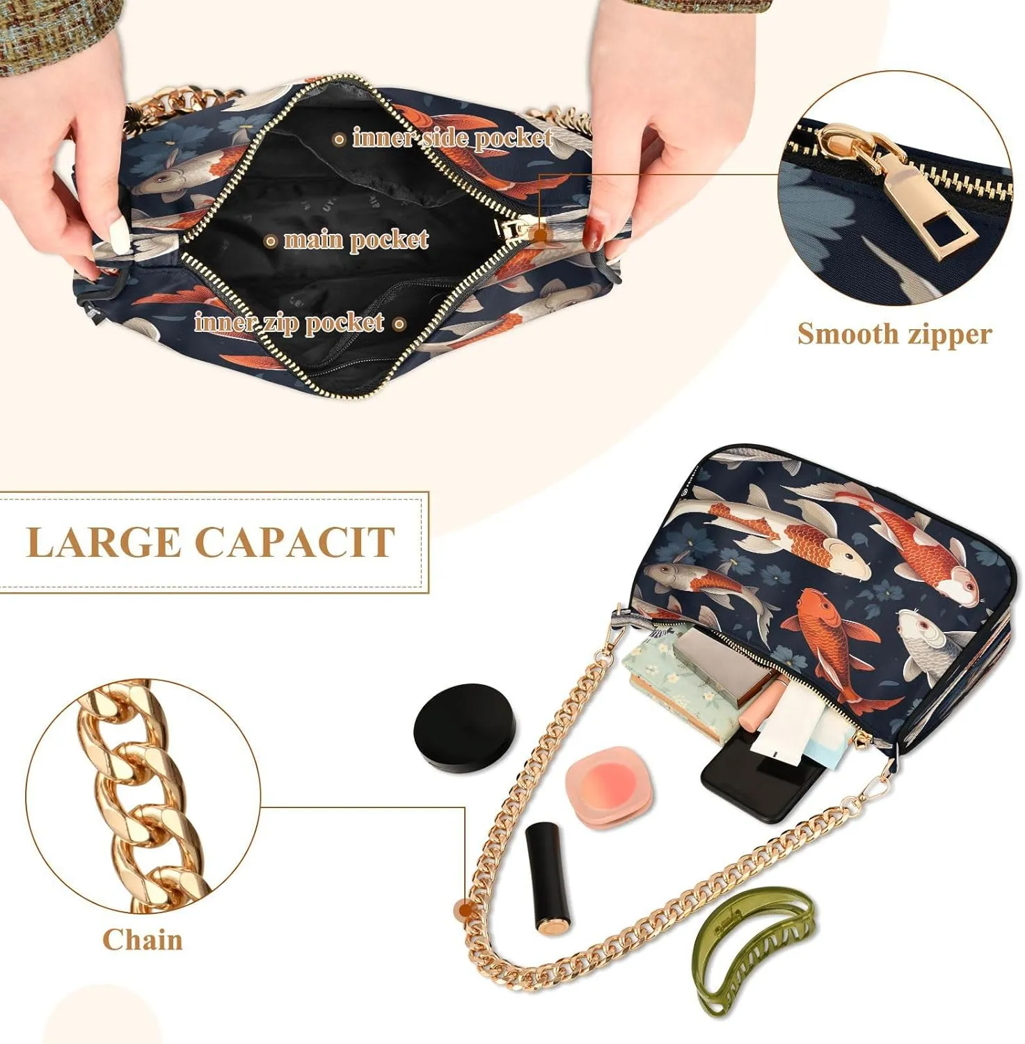 Musical Clef Note Small Shoulder Purse, Fashion Bags for Women