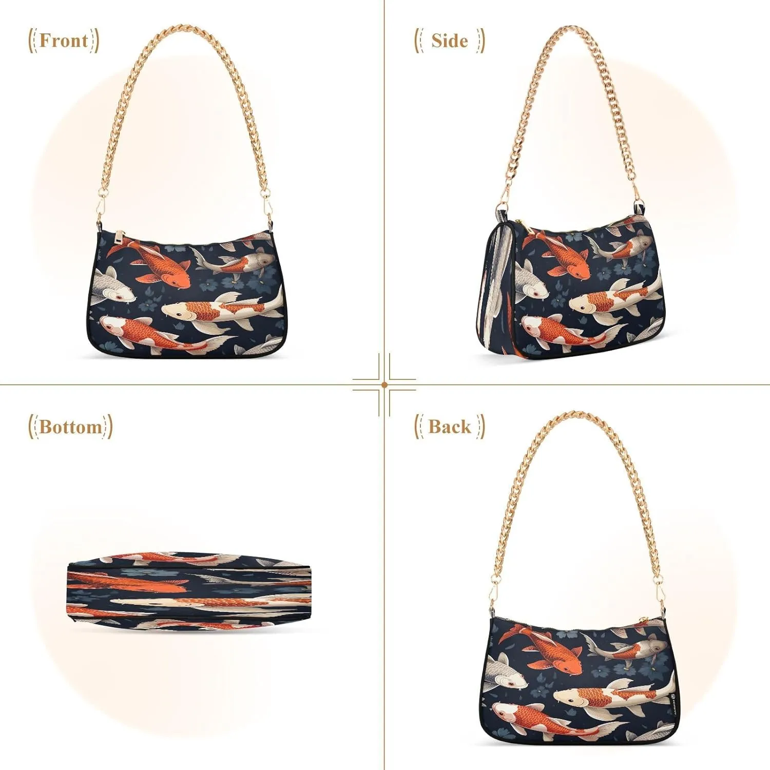 Musical Clef Note Small Shoulder Purse, Fashion Bags for Women