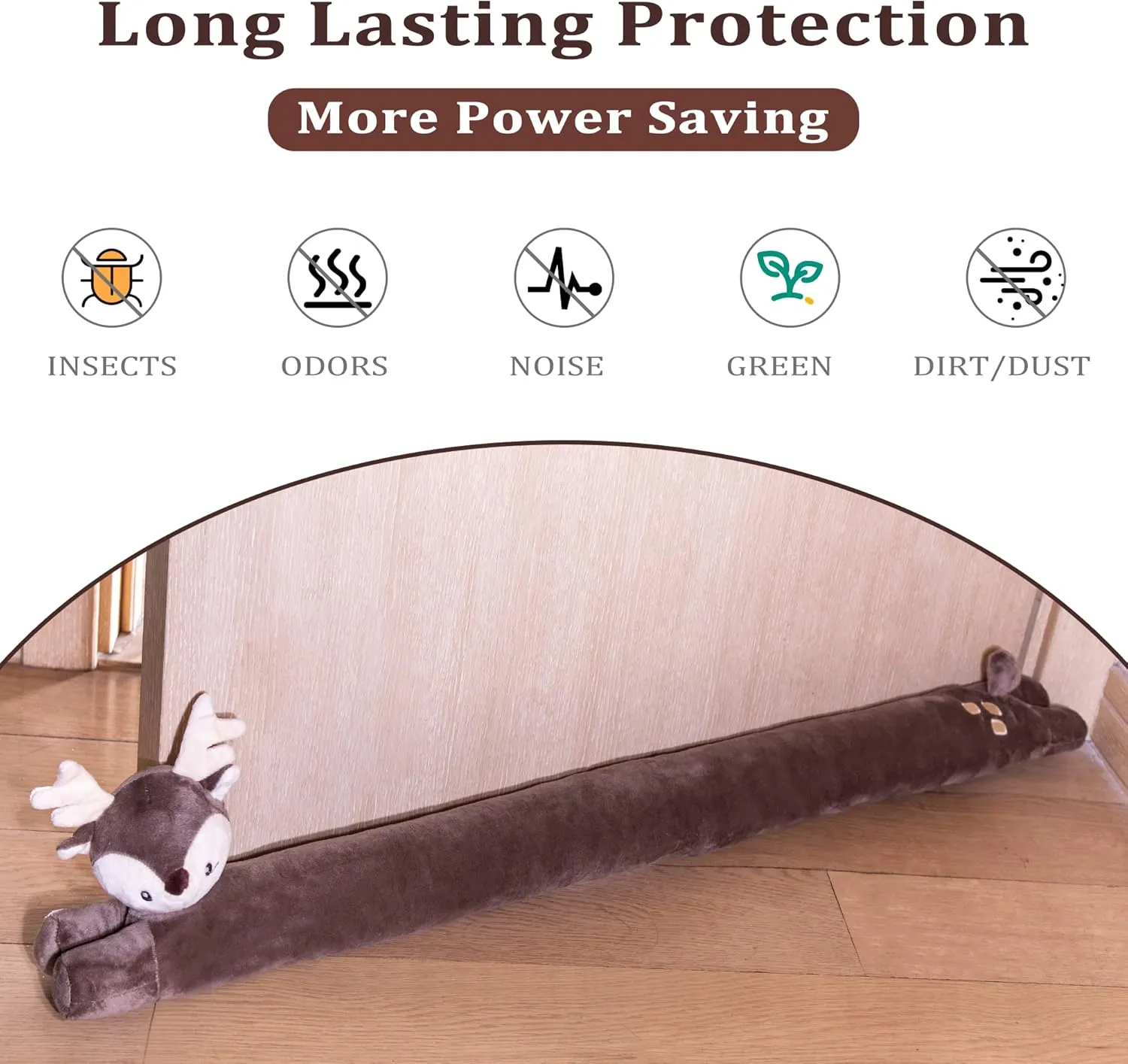 My OLi Under Door Draft Stopper Decorative Wind Stopper 36 inch for Door & Window Noise Blocker Gap Stoppers Window Sealer - Stuffed Reindeer