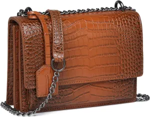 MYHOZEE Crossbody Bags for Women Snake Print Leather Cross Body Chian Purse Trendy Ladies Clutch Satchel