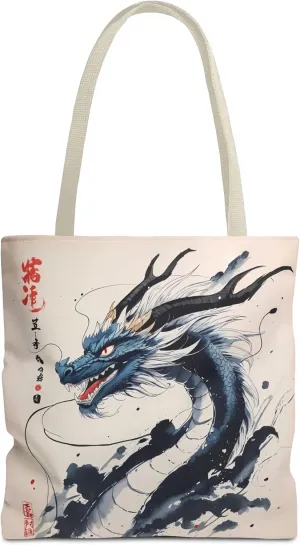Mystical Dragon Eco-Friendly Tote Shopping Bag, Art Lover Gift, Asian Culture Decor, Cosplay Accessory