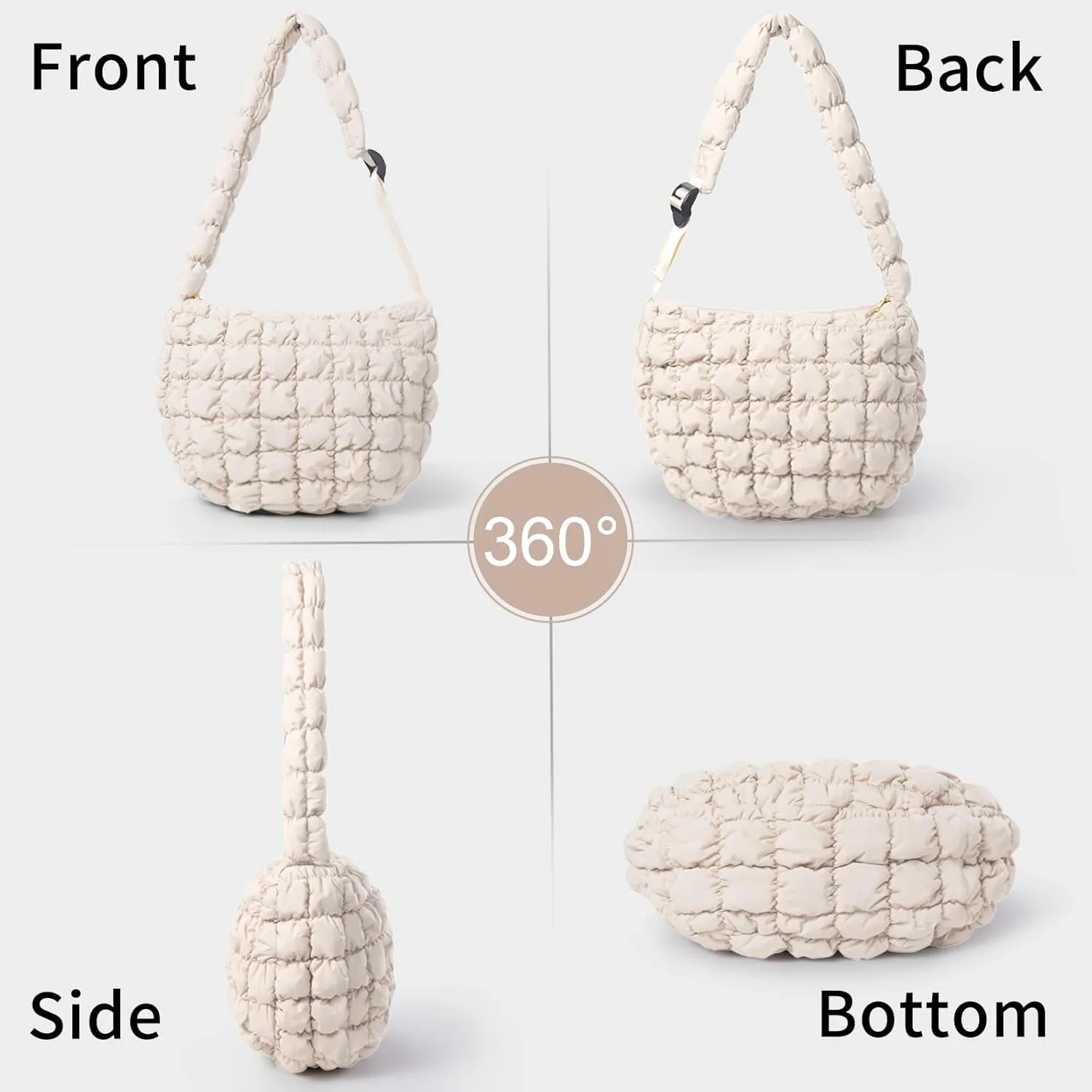 NAARIIAN Puffer bag Lightweight Quilted Tote Bags Puffy shoulder bag for Women Crossbody purse Padded handbag