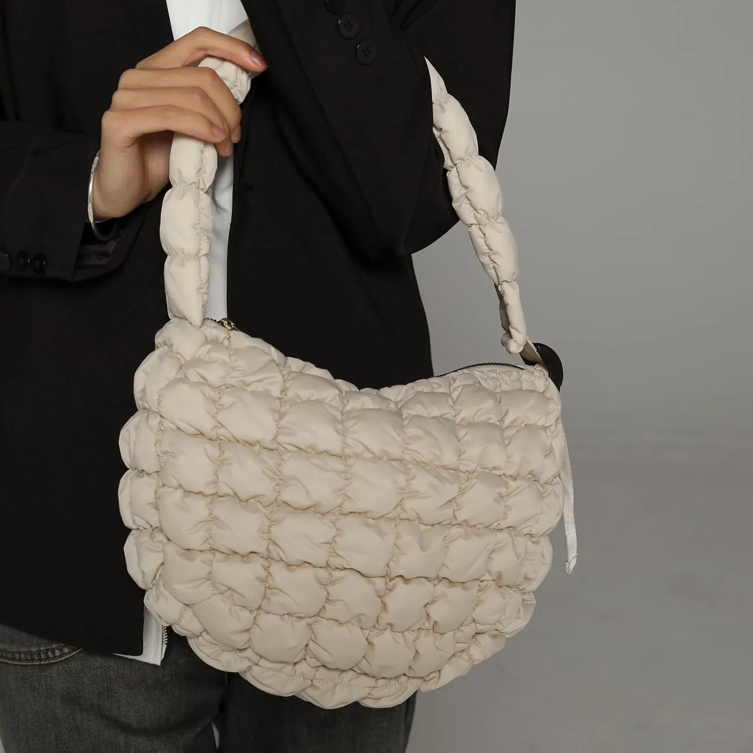 NAARIIAN Puffer bag Lightweight Quilted Tote Bags Puffy shoulder bag for Women Crossbody purse Padded handbag