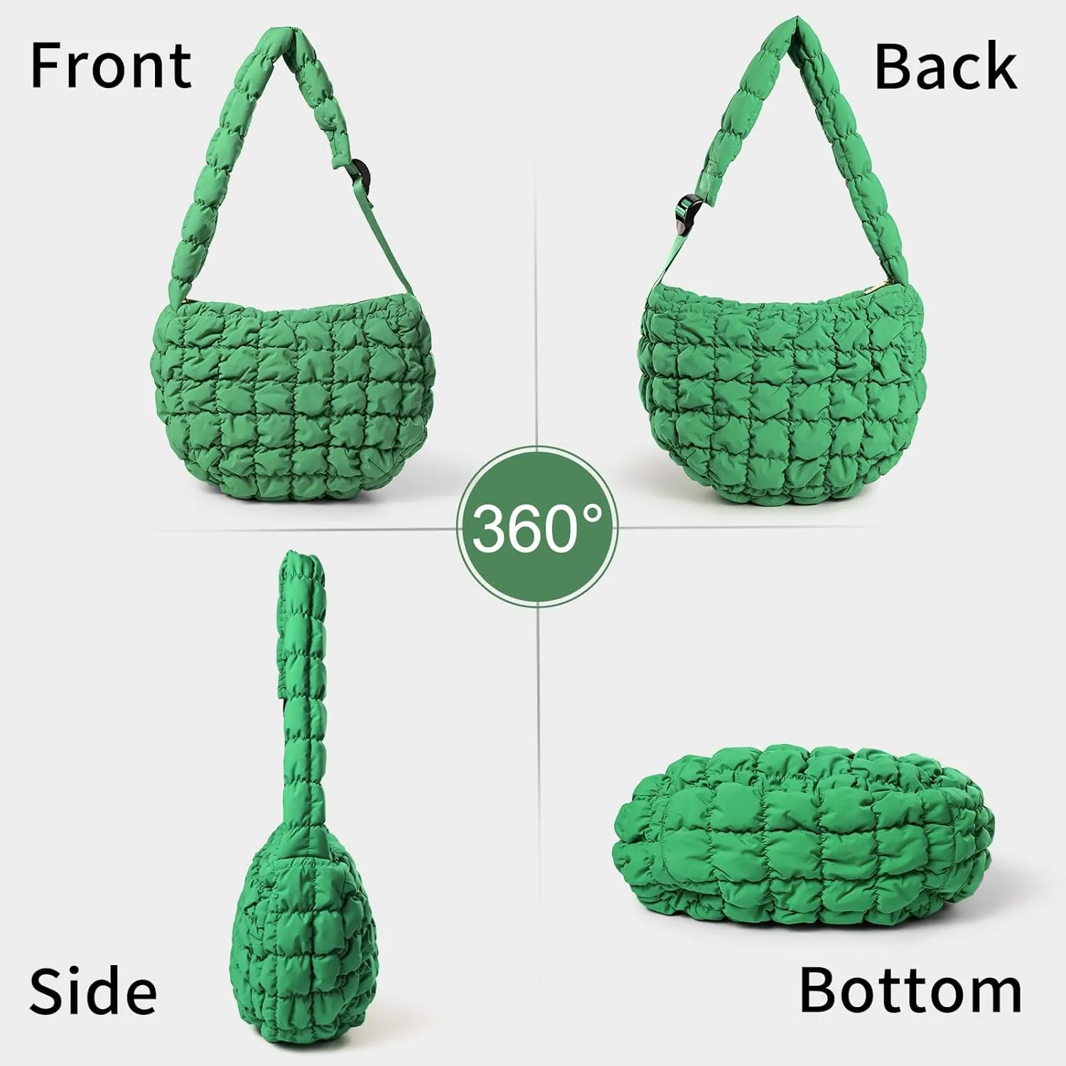 NAARIIAN Puffer bag Lightweight Quilted Tote Bags Puffy shoulder bag for Women Crossbody purse Padded handbag