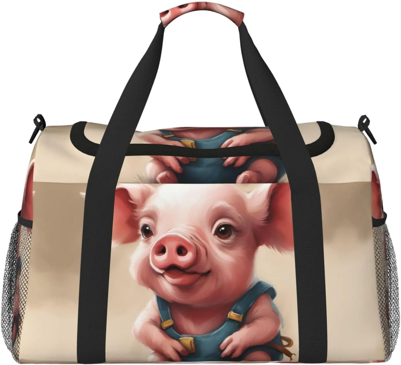 Naughty pig baby print Carry on Bag Underseat Personal Item Bag Travel Duffel Bag Gym Carry On Sports Bag