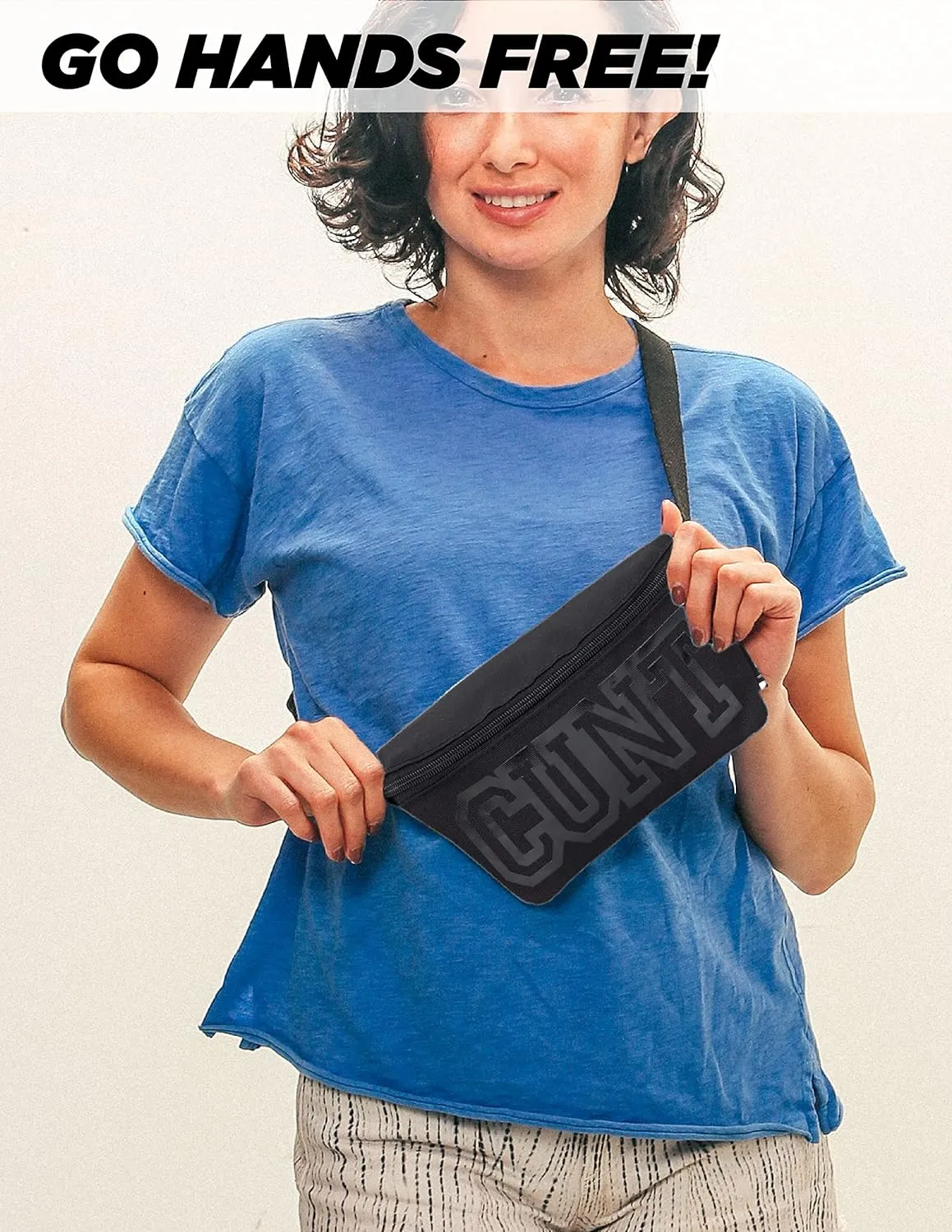 NC-17 90s Black Fanny Pack Crossbody Bags for Women Festival Bag Small Fanny Packs for Women Fashionable Concert Rave Accessories Fanny Pack for Men Womens Fashion Waist (83025)
