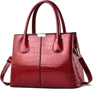 NICOLE & DORIS Women Handbag Patent Leather Top Handle Bags Shoulder Bag Elegant Tote Bag Ladies Hand Bag for Work