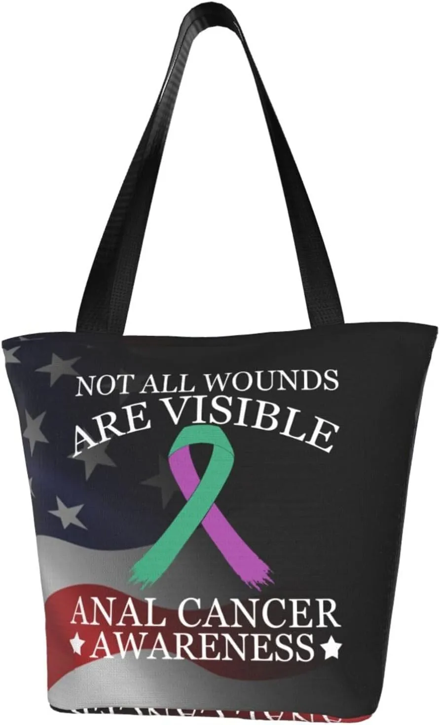 Not All Wounds Are Visible Anal Cancer Awareness Fashion Shoulder Bag Large Capacity For Man Or Woman