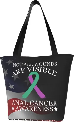 Not All Wounds Are Visible Anal Cancer Awareness Fashion Shoulder Bag Large Capacity For Man Or Woman