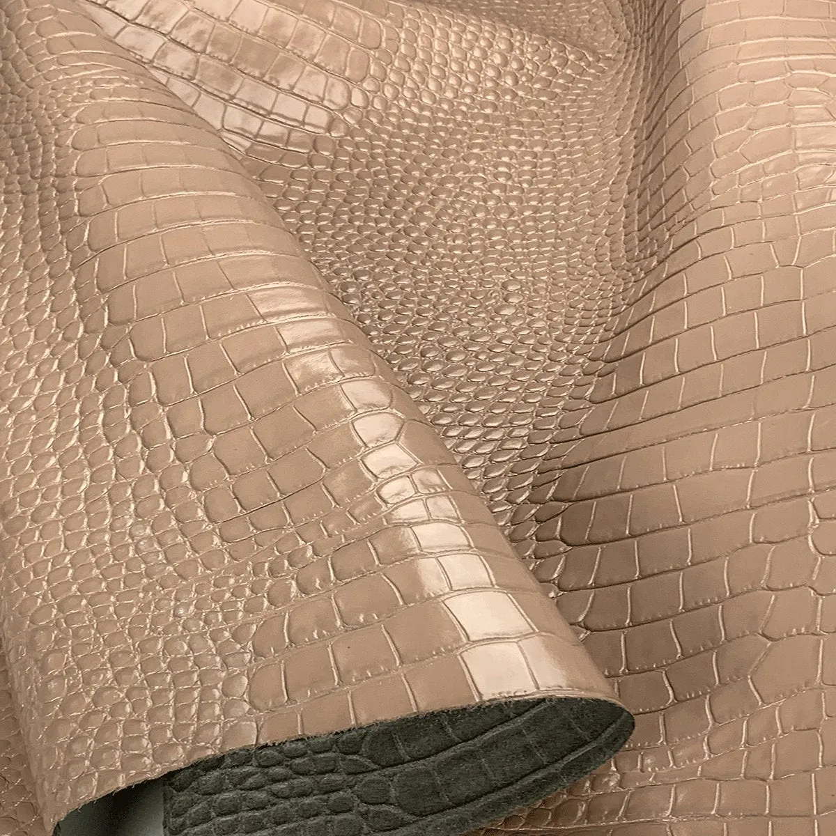 Nude Croco Print Leather