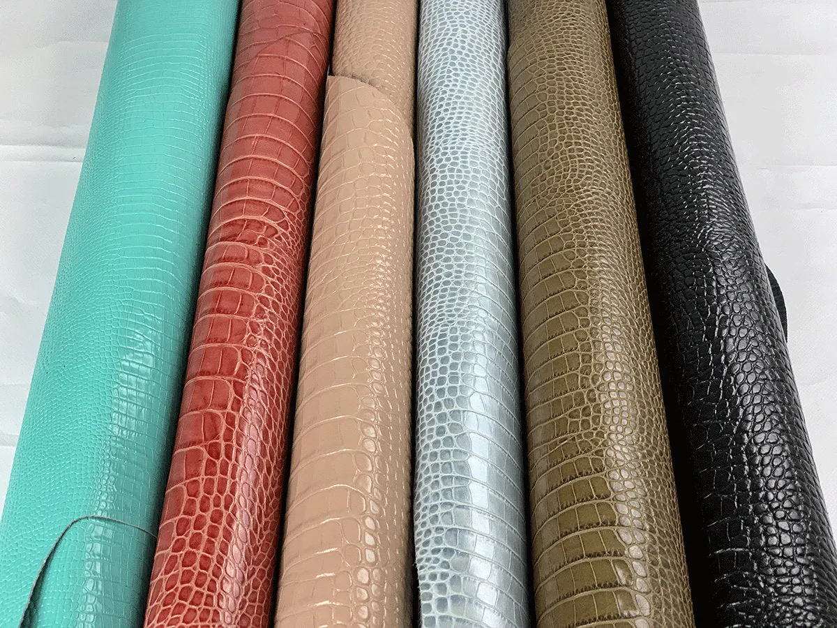 Nude Croco Print Leather
