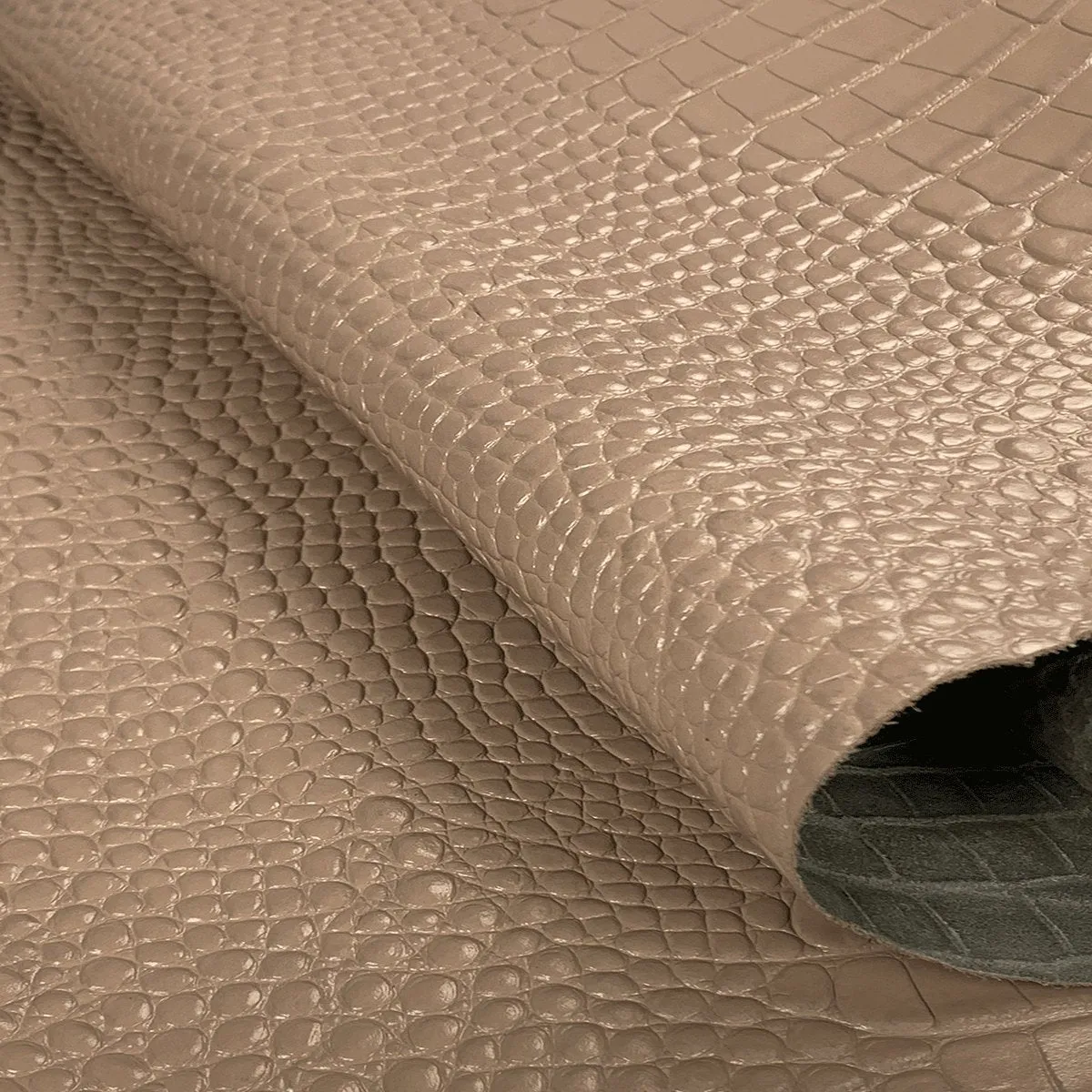 Nude Croco Print Leather