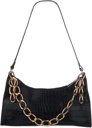 Octwine Small Shoulder Bag Classic Crocodile Print Underarm Bag Hobo Bag Party Prom Shoulder Bag for Women and Girls