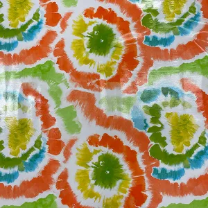 Orange Tie Dye Oilcloth Fabric - Reorderable
