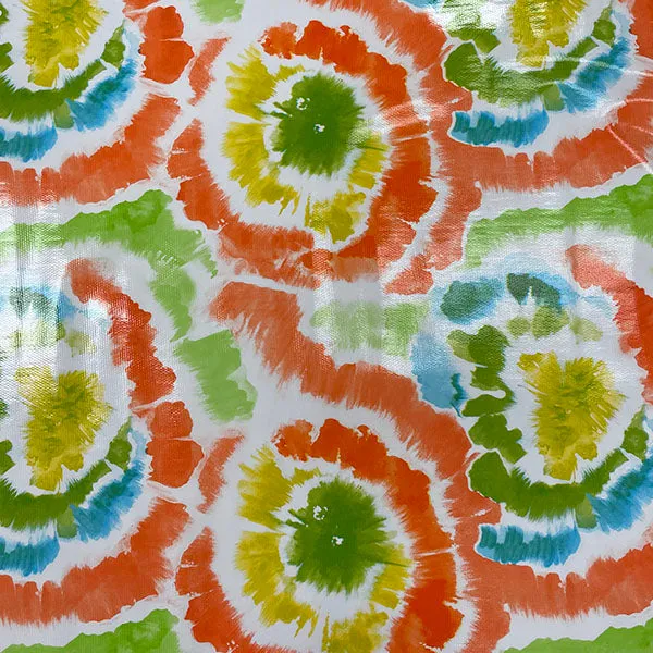 Orange Tie Dye Oilcloth Fabric - Reorderable