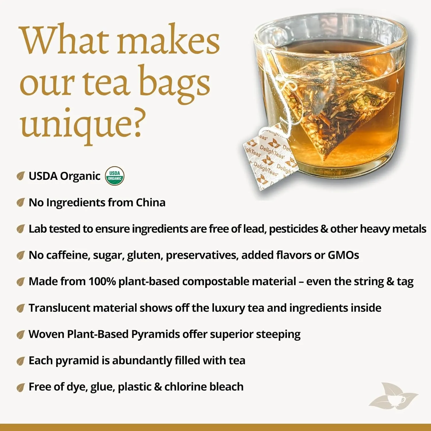 Organic Turmeric Ginger Tea | Eco-Conscious Pyramid Tea Bags | Ayurvedic Herbal Turmeric Tea for Joint Support | USDA Organic, Caffeine Free, Vegan, Kosher | 30 Tea Bags, 4g Each