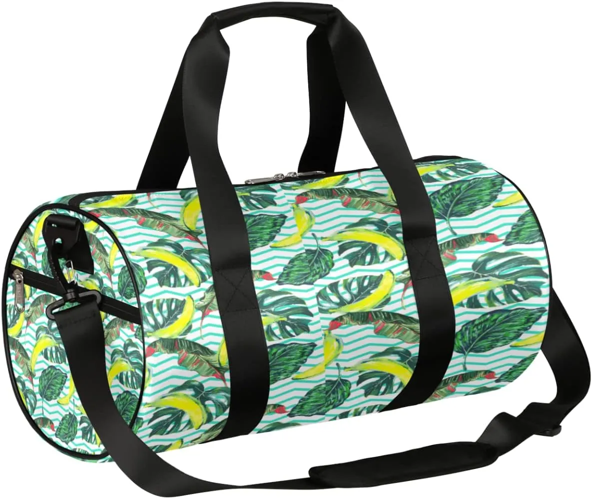 Palm Leaf Abstract Gym Bag Small Gym Duffel Bags for Men Women Overnight Weekender Bag Lightweight Sport Duffle Bag Carry On Gymbag