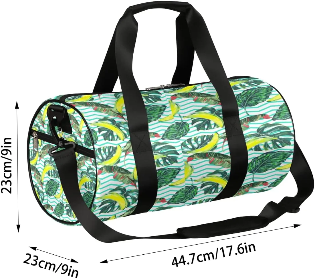 Palm Leaf Abstract Gym Bag Small Gym Duffel Bags for Men Women Overnight Weekender Bag Lightweight Sport Duffle Bag Carry On Gymbag