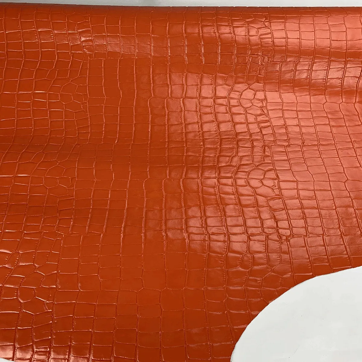 Papaya Croco Print Leather