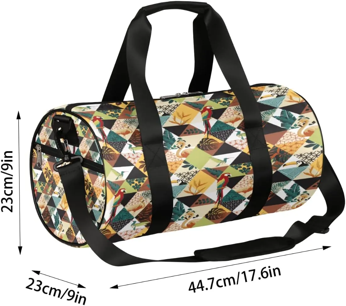 Parrot Toucans Hummingbird Gym Bag Small Gym Duffel Bags for Men Women Coastal Overnight Weekender Bag Lightweight Sport Duffle Bag Carry On Gymbag