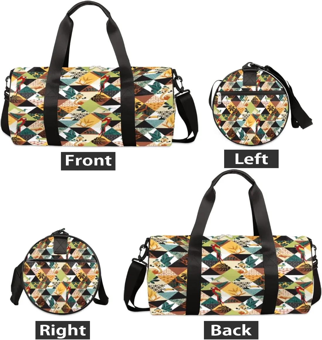 Parrot Toucans Hummingbird Gym Bag Small Gym Duffel Bags for Men Women Coastal Overnight Weekender Bag Lightweight Sport Duffle Bag Carry On Gymbag