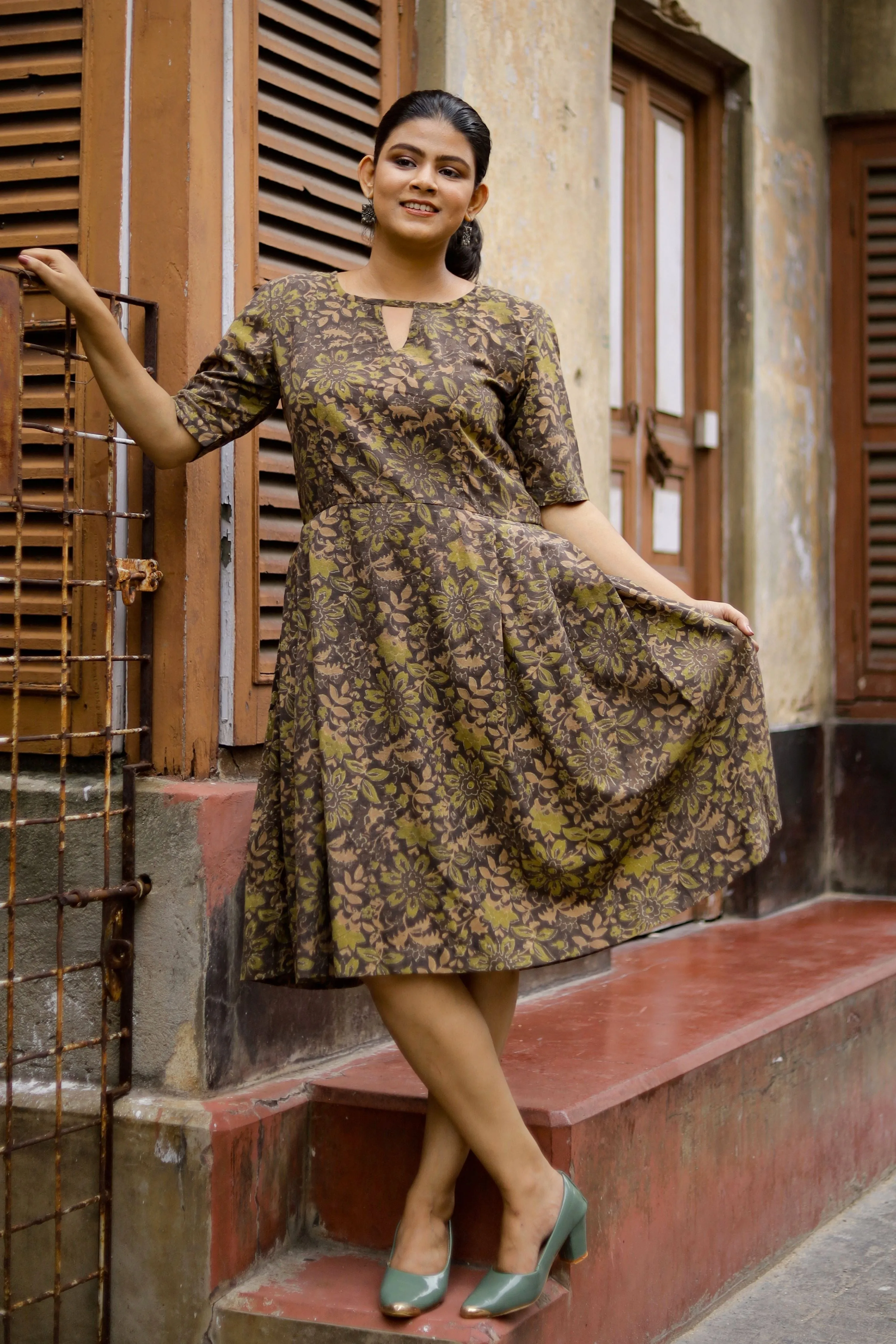 Patrali- Pure Cotton Floral Dress