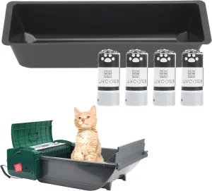 Permanent Waste Receptacle with 40-Pack Liners Compatible with Pet Zone Semi Automatic Cat Litter Box, Sturdy Litter Receptacle with Kitty Litter Bags, No-Touch Litter Box Liners, Easy to Use