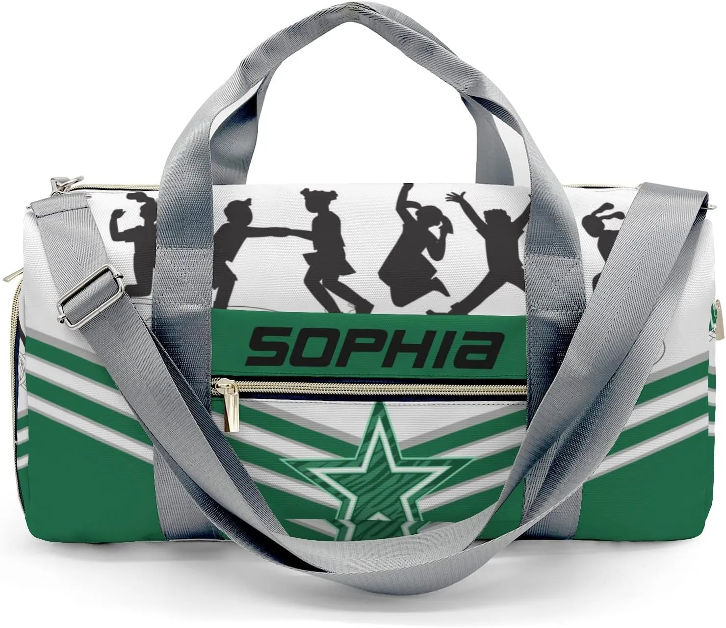 Personalized Duffel Bag Jumping Trampoline Green Athlete Multi-Function Travel Bag Versatile Travel Bags for Active Lifestyles