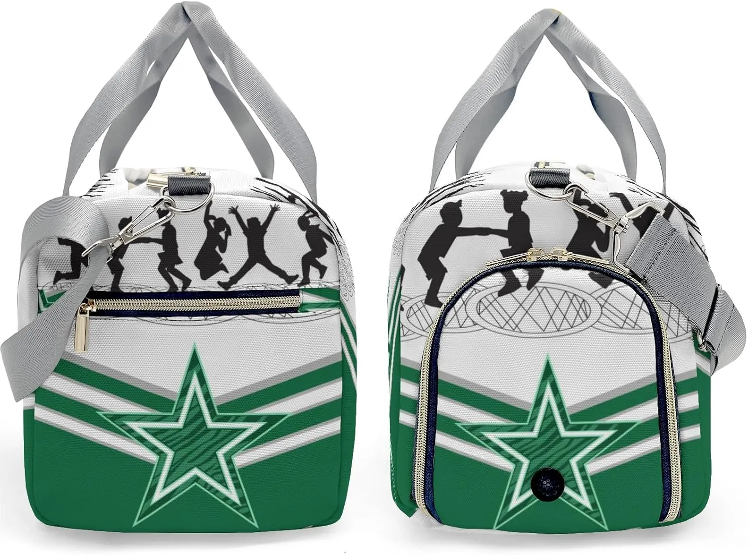 Personalized Duffel Bag Jumping Trampoline Green Athlete Multi-Function Travel Bag Versatile Travel Bags for Active Lifestyles