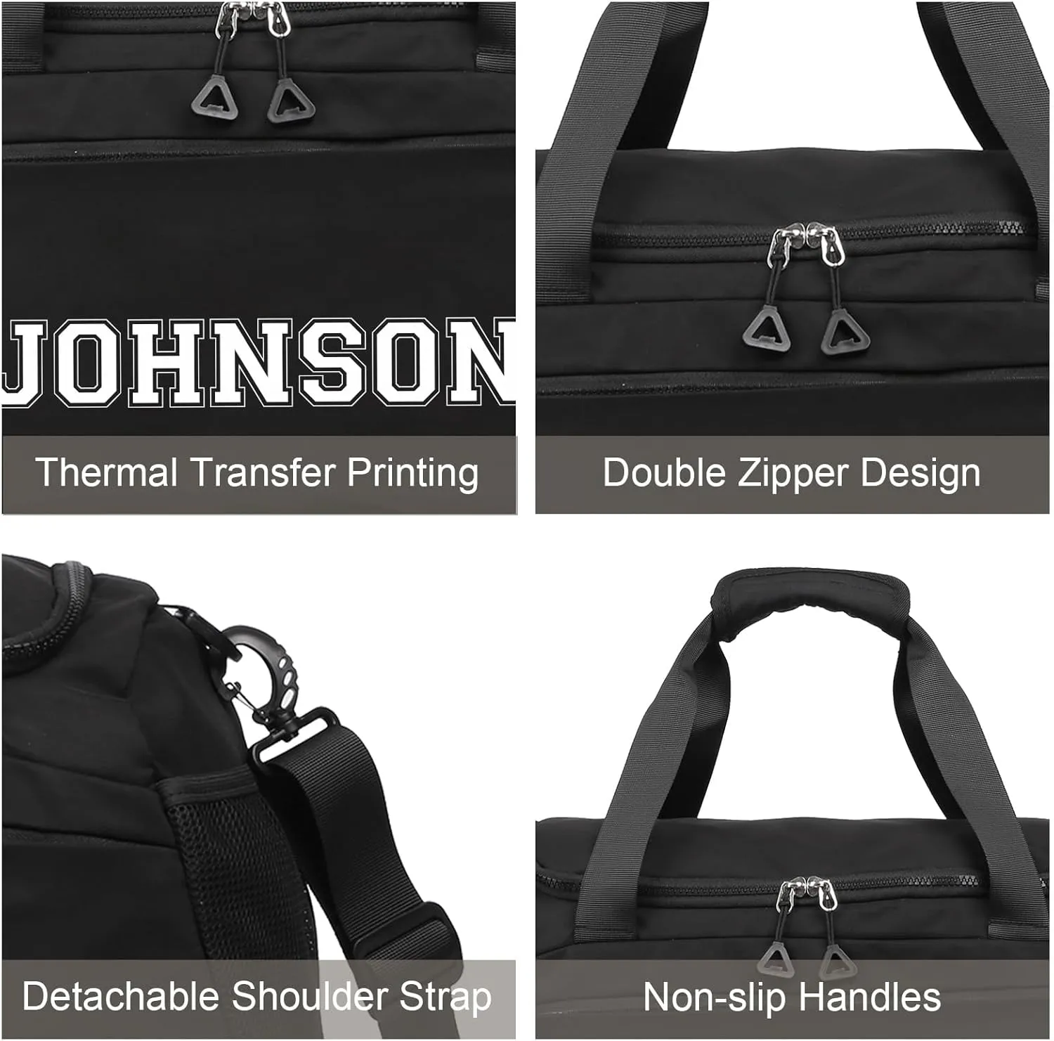 Personalized Duffle Bags for Women - Custom Name Sports Gym Bag with Wet Dry Pockets & Shoe Compartment, Travel Bags for Women Men