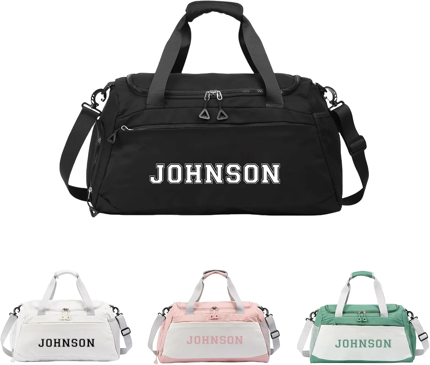 Personalized Duffle Bags for Women - Custom Name Sports Gym Bag with Wet Dry Pockets & Shoe Compartment, Travel Bags for Women Men