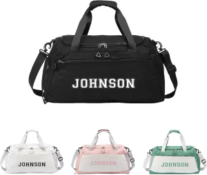 Personalized Duffle Bags for Women - Custom Name Sports Gym Bag with Wet Dry Pockets & Shoe Compartment, Travel Bags for Women Men
