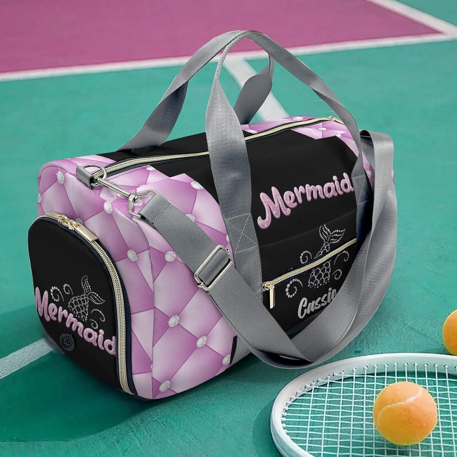 Personalized Name Duffel Bag Bow Pink On-the-Go Fitness: Travel Bags Designed for Active Living