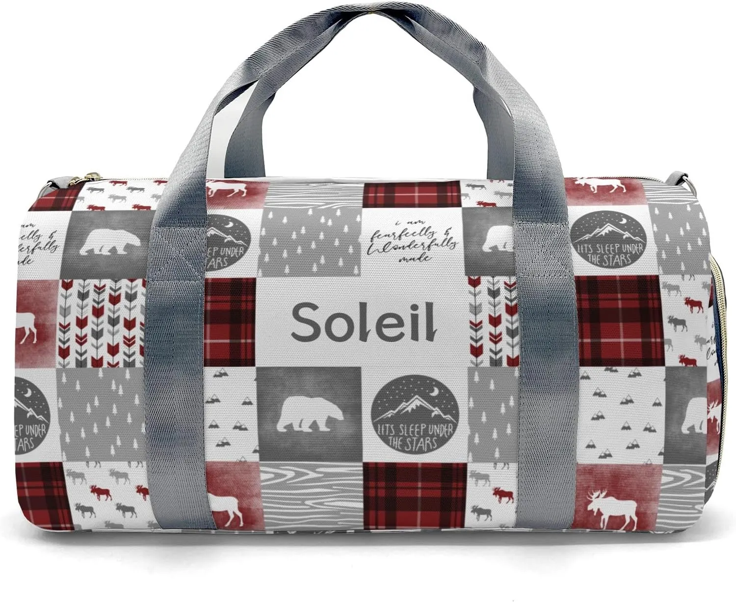 Personalized Name Duffel Bag Wild Free Bear Adventure On-the-Go Fitness: Travel Bags Designed for Active Living