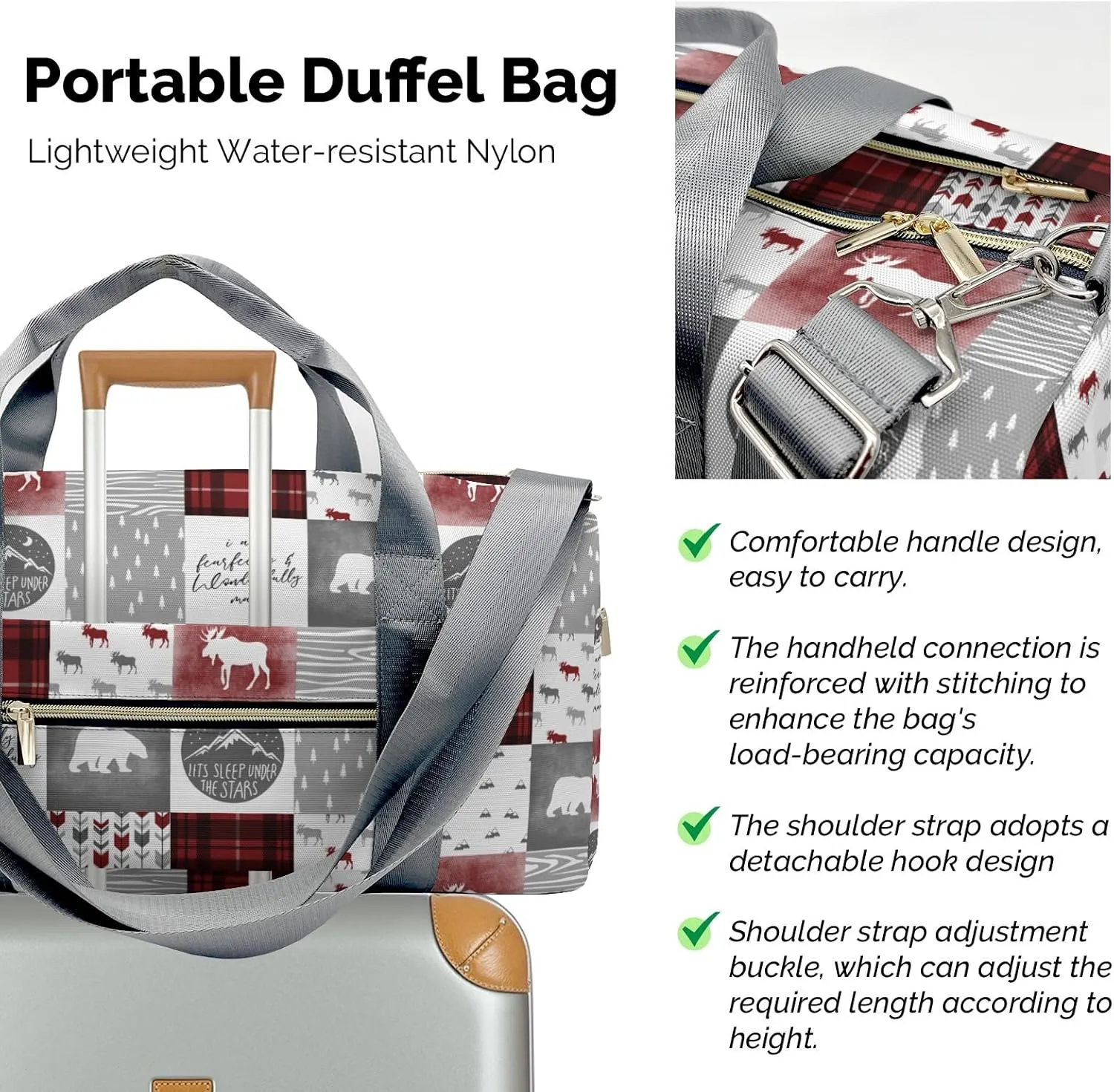Personalized Name Duffel Bag Wild Free Bear Adventure On-the-Go Fitness: Travel Bags Designed for Active Living