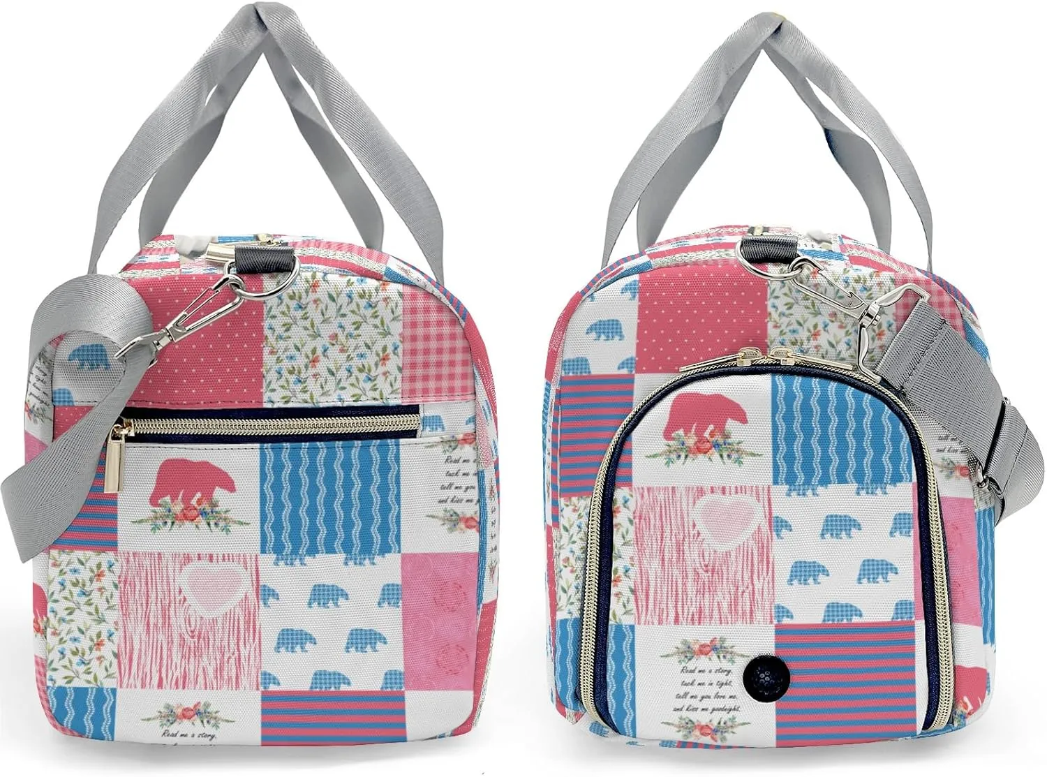 Personalized Name Duffel Bag Wild One Bear Pink Green On-the-Go Fitness: Travel Bags Designed for Active Living