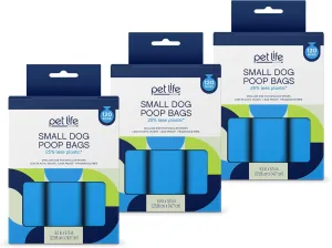 Pet Life Unlimited Poop Bags for Small Dogs | Extra Thick & Strong | Leak Proof & Tear Resistant Waste Bags | Unscented | 360 Count, PL60502, Blue