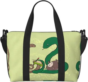 Phayah Sunflower Seeds Earthworm Snake Travel Duffel Bag,Sports Tote Gym Bag,Shoulder Weekender Overnight Bag For Women
