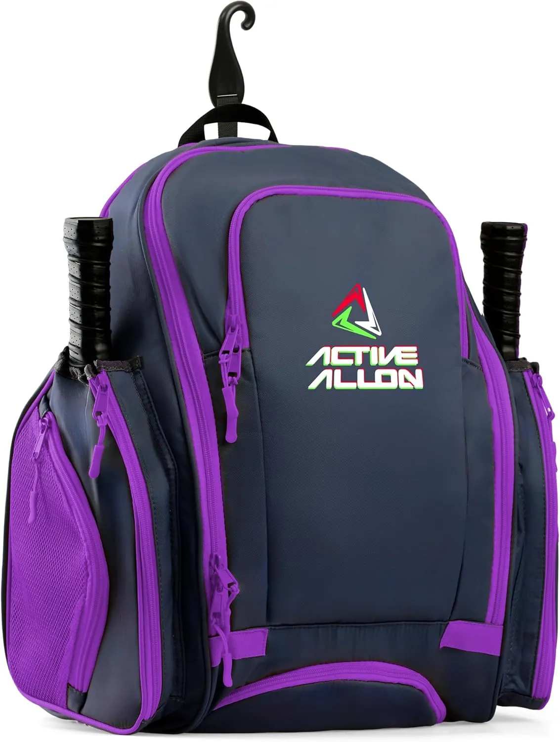 Pickleball Backpack - Durable Sling Bag for Men & Women, Holds 2-4 Paddles, with Fence Hook, Shoe Compartment & Water Bottle Holder