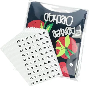 PigPotParty Clear Plastic T-Shirt Bags with Clothing Size Stickers, 10x13 Inches, 100 Pack, Cellophane Shirt Sleeves Packaging Bags for Small Business, Thick, Self-adhesive & Resealable