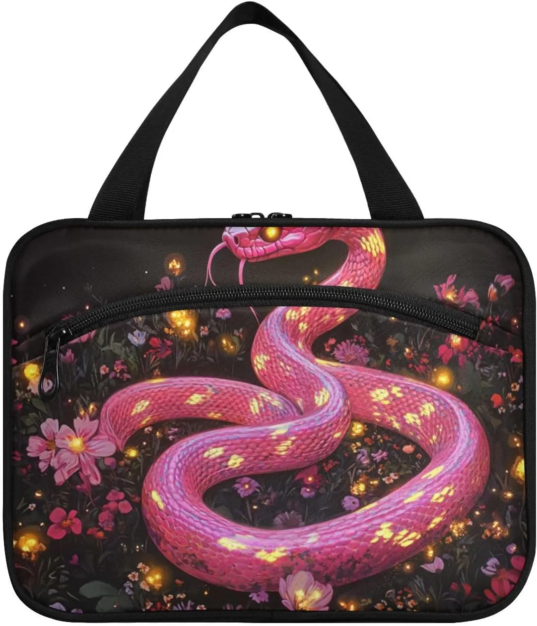 Pink Fire Snake hanging bags for women waterproof with hook, designer portable medicine bags for dad camping organizador de maquillaje para L