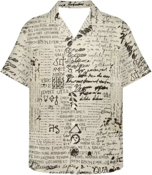 PinUp Angel Hawaiian Shirt for Men Short Sleeves Stripes Button Down Summer Beach Funky Color Block Holiday Dress Shirt