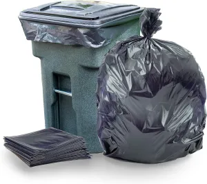 Plasticplace 95-96 gallon Garbage Can Liners │ 3 Mil │ Black Heavy Duty Trash Bags │ 61” x 68”, 25 Count (Pack of 1)