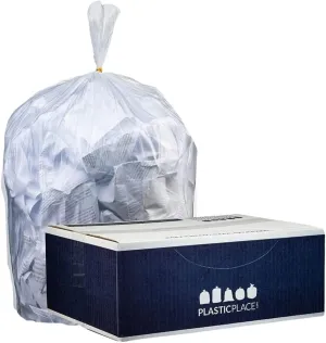 Plasticplace W8LDC Trash Bags, clear, 24 x 23,500 clear trash bag